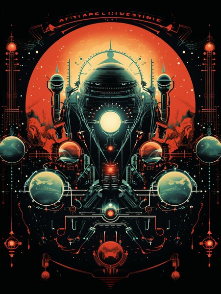 Retrofuturistic Poste - Futuristic & Cyberpunk Screen Print T-Shirt & Hoodie