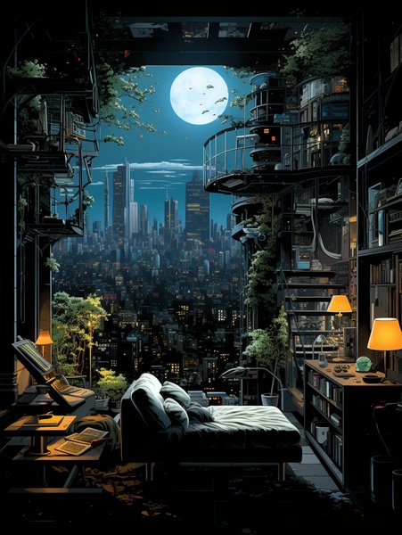 THE Tro Futuristic Apartment In The Style Of Vintage Ro - Futuristic & Cyberpunk Screen Print T-Shirt & Hoodie