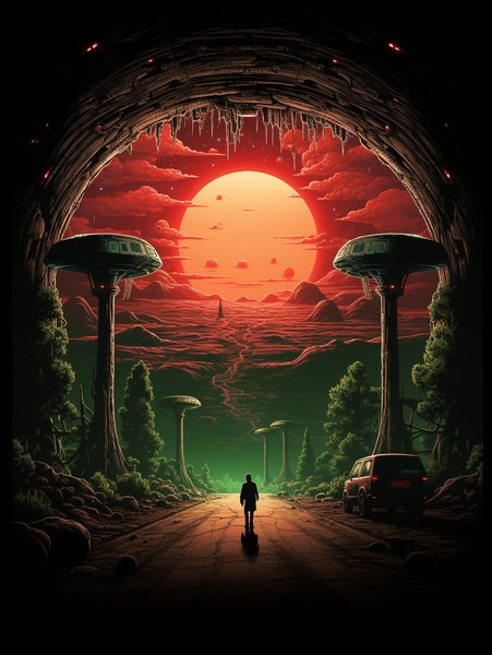 A Retro Space Cruiser Parked - Futuristic & Cyberpunk Screen Print T-Shirt & Hoodie