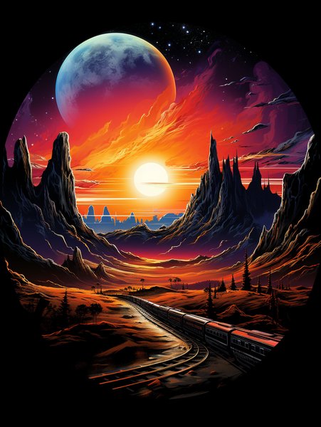 A Streamline Train Racing Acr - Futuristic & Cyberpunk Screen Print T-Shirt & Hoodie