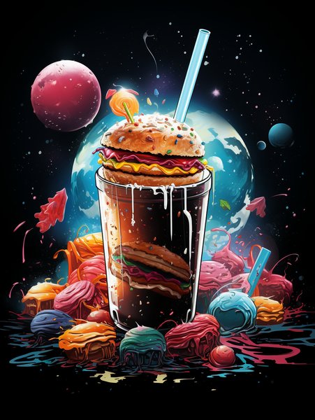 A 1950s Diner Set On An Aster - Futuristic & Cyberpunk Screen Print T-Shirt & Hoodie