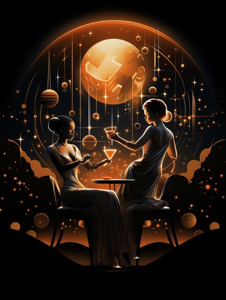 An Art Deco Inspired Space Lo - Futuristic & Cyberpunk Screen Print T-Shirt & Hoodie