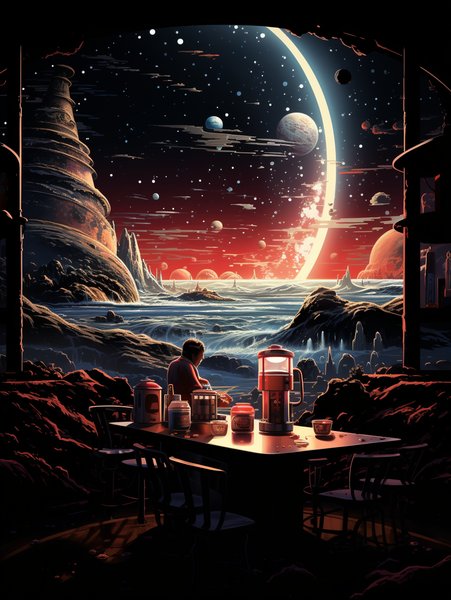 A 1950s Diner Set On An Aster - Futuristic & Cyberpunk Screen Print T-Shirt & Hoodie