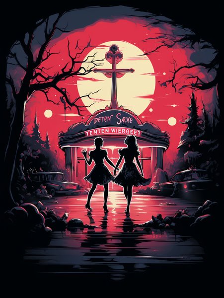 Classic 1950s Diner Scene Wit - Futuristic & Cyberpunk Screen Print T-Shirt & Hoodie