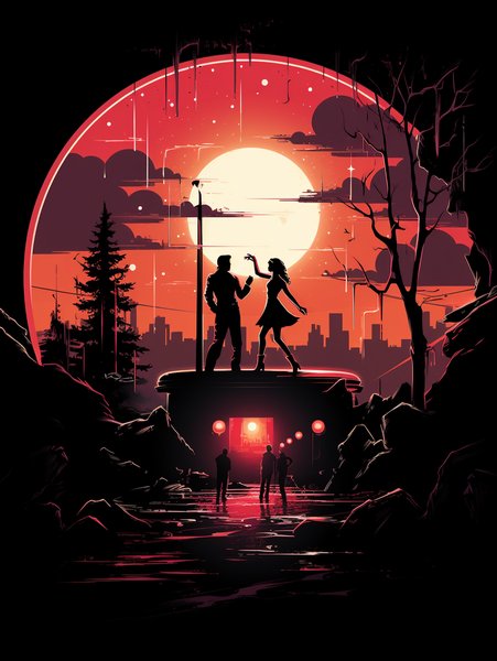 Classic 1950s Diner Scene Wit - Futuristic & Cyberpunk Screen Print T-Shirt & Hoodie