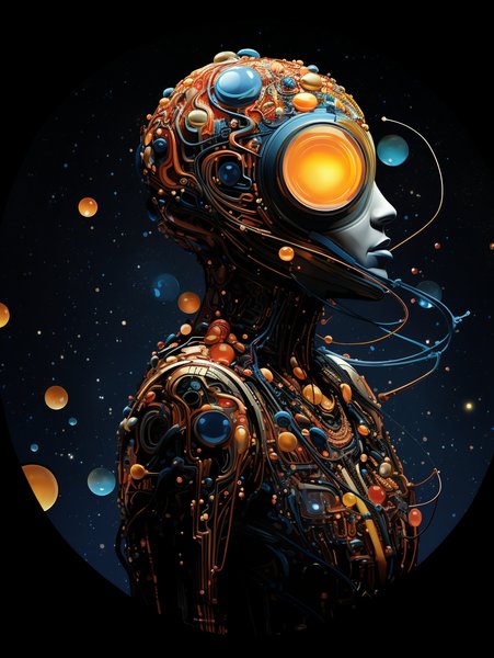 Dimensional Mosaic Shaped Aro - Futuristic & Cyberpunk Screen Print T-Shirt & Hoodie