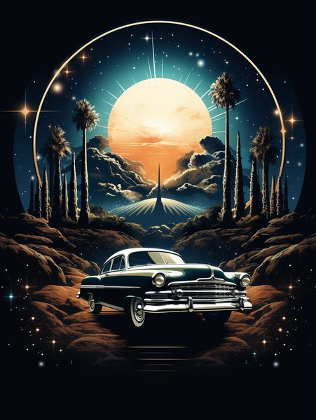 Elegant Space Cruisers Docked - Futuristic & Cyberpunk Screen Print T-Shirt & Hoodie
