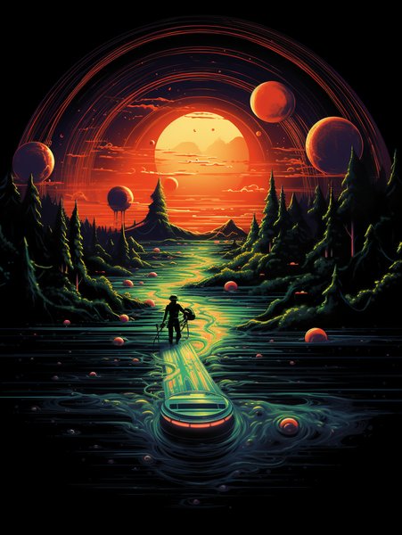 Futuristic Surfers Riding Neo - Futuristic & Cyberpunk Screen Print T-Shirt & Hoodie