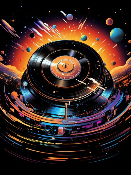 Futuristic Vinyl Player Spinn - Futuristic & Cyberpunk Screen Print T-Shirt & Hoodie