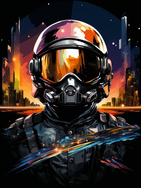 Neon City Lights Reflected In - Futuristic & Cyberpunk Screen Print T-Shirt & Hoodie