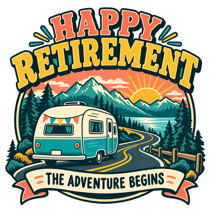 The Adventure Begins - Happy Retirement Screen Print T-Shirt & Hoodie