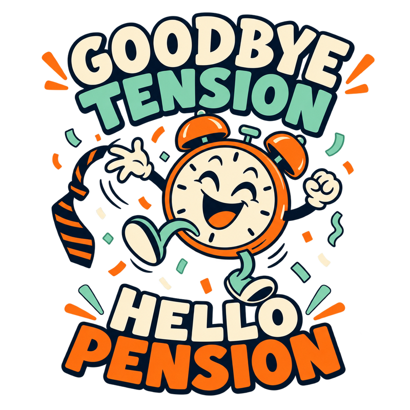 Goodbye Tension Hello Pension - Happy Retirement Screen Print T-Shirt & Hoodie