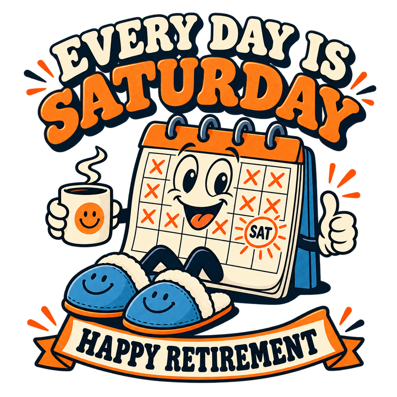 Every Day Is Saturday - Happy Retirement Screen Print T-Shirt & Hoodie