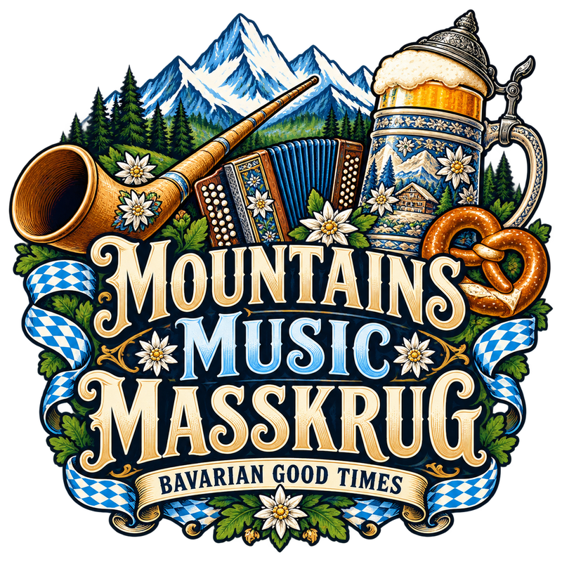 Mountains, Music & Masskrug - Oktoberfest Screen Print T-Shirt & Hoodie