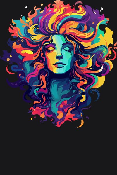 Cosmic Diva Waves - Psychedelic Art Screen Print T-Shirt & Hoodie