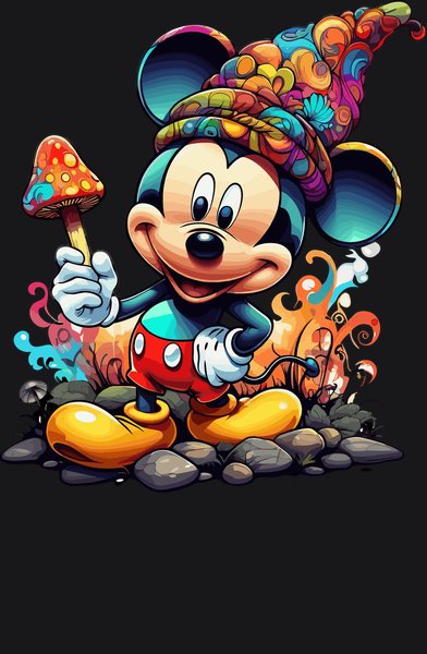 Wizard Shroom Sorcerer Mouse - Psychedelic Art Screen Print T-Shirt & Hoodie