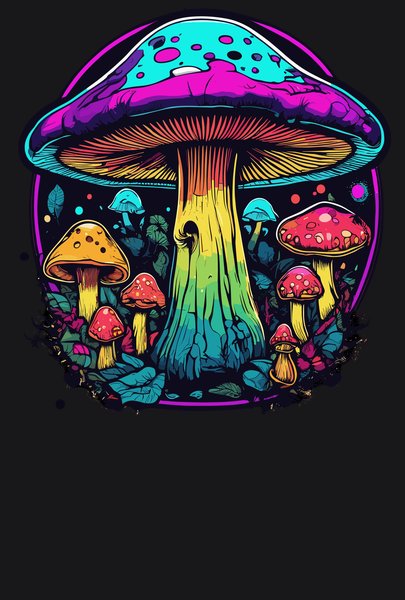 Twilight Magic Spore Tree - Psychedelic Art Screen Print T-Shirt & Hoodie