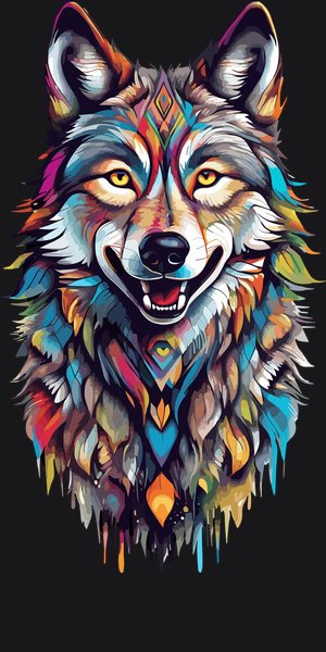 Cosmic Timber Wolf Howler - Psychedelic Art Screen Print T-Shirt & Hoodie