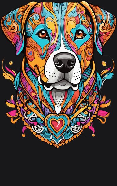 Psychedelic Floral Golden Retriever - Psychedelic Art Screen Print T-Shirt & Hoodie