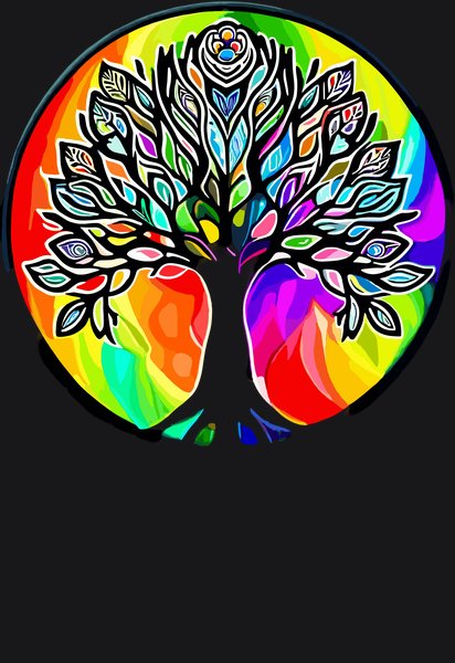 Chromatic Tree of Life - Psychedelic Art Screen Print T-Shirt & Hoodie
