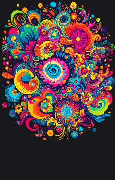 Kaleidoscopic Flora Eye - Psychedelic Art Screen Print T-Shirt & Hoodie