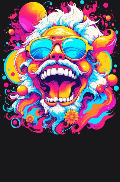 Laughing Rainbow Cosmic Sage - Psychedelic Art Screen Print T-Shirt & Hoodie