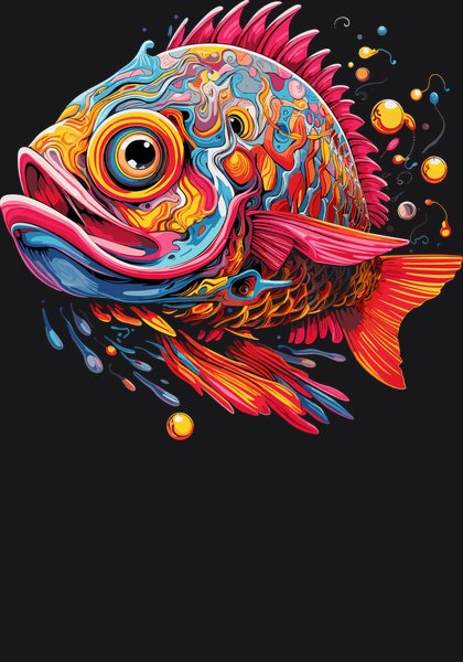 Paisley Reef Koi Fish - Psychedelic Art Screen Print T-Shirt & Hoodie