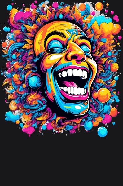 Euphoric Rainbow Cloud Smile - Psychedelic Art Screen Print T-Shirt & Hoodie