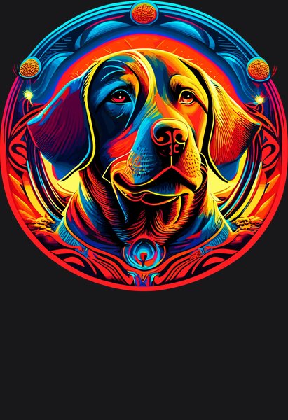 Mandala Halo Golden Retriever - Psychedelic Art Screen Print T-Shirt & Hoodie