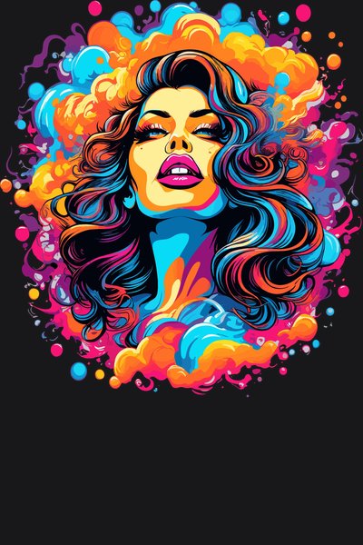 Nebula Sunset Flow Goddess - Psychedelic Art Screen Print T-Shirt & Hoodie