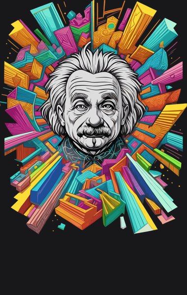 Albert Einstein Cosmic Relativity - Psychedelic Art Screen Print T-Shirt & Hoodie