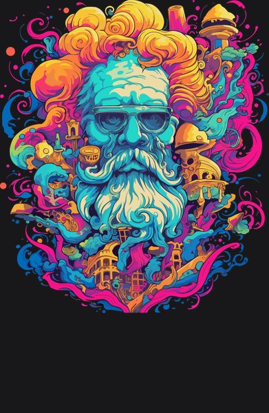 Cosmic Nebula Cloud Sage - Psychedelic Art Screen Print T-Shirt & Hoodie