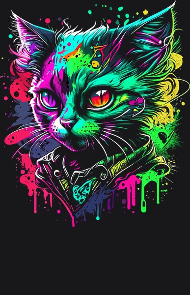 Toxic Green Poison Panther - Psychedelic Art Screen Print T-Shirt & Hoodie
