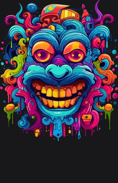 Acid Joy Trippy Imp - Psychedelic Art Screen Print T-Shirt & Hoodie