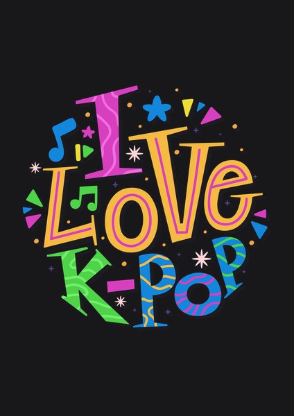 I Love K-Pop - Quotes & Phrases Screen Print T-Shirt & Hoodie