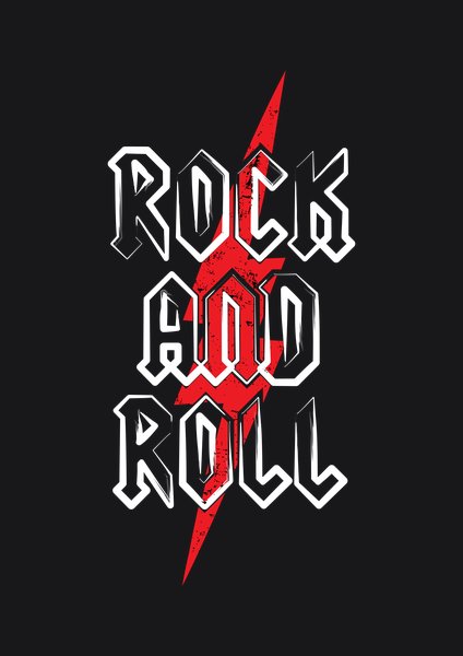 Rock And Roll Lightning - Quotes & Phrases Screen Print T-Shirt & Hoodie