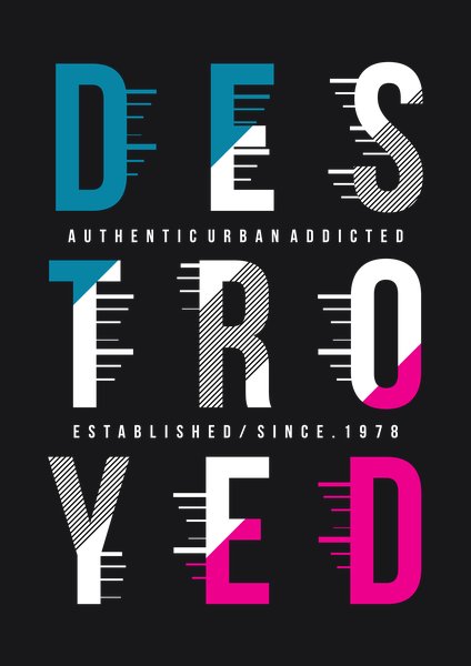 Destroyed Urban Addicted - Quotes & Phrases Screen Print T-Shirt & Hoodie