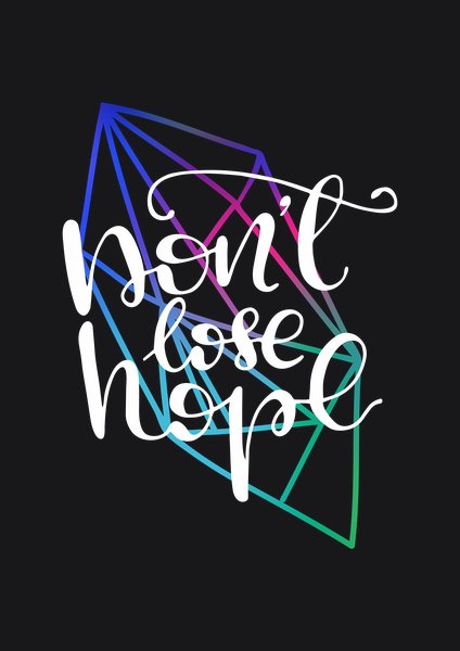 Don't Lose Hope - Quotes & Phrases Screen Print T-Shirt & Hoodie