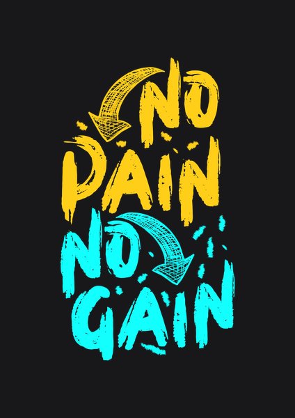 No Pain No Gain - Quotes & Phrases Screen Print T-Shirt & Hoodie