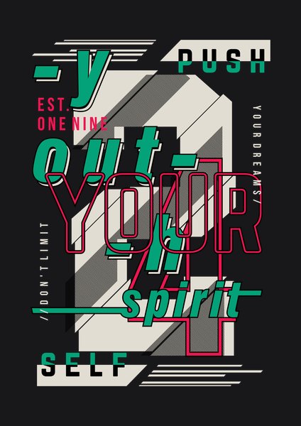 Push Out Your Spirit - Quotes & Phrases Screen Print T-Shirt & Hoodie