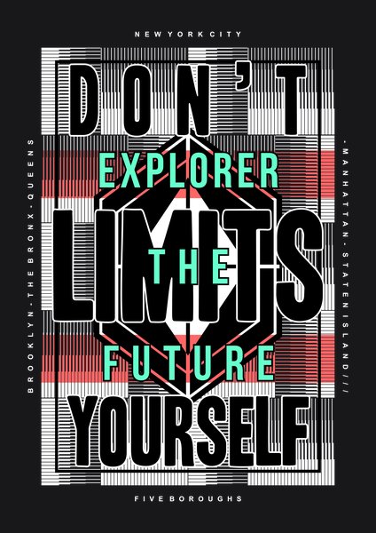 Don't Limit Yourself - Quotes & Phrases Screen Print T-Shirt & Hoodie