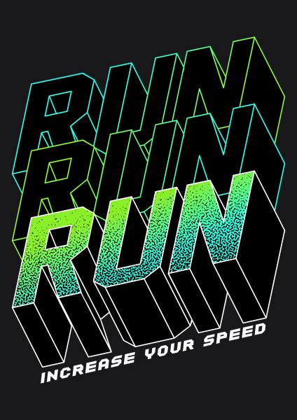 Run Run Increase Your Speed - Quotes & Phrases Screen Print T-Shirt & Hoodie
