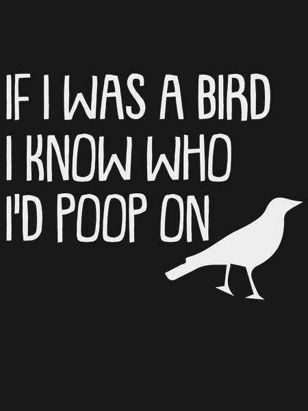 If I Was A Bird I'd Poop On You - Sarcasm & Humor Screen Print T-Shirt & Hoodie