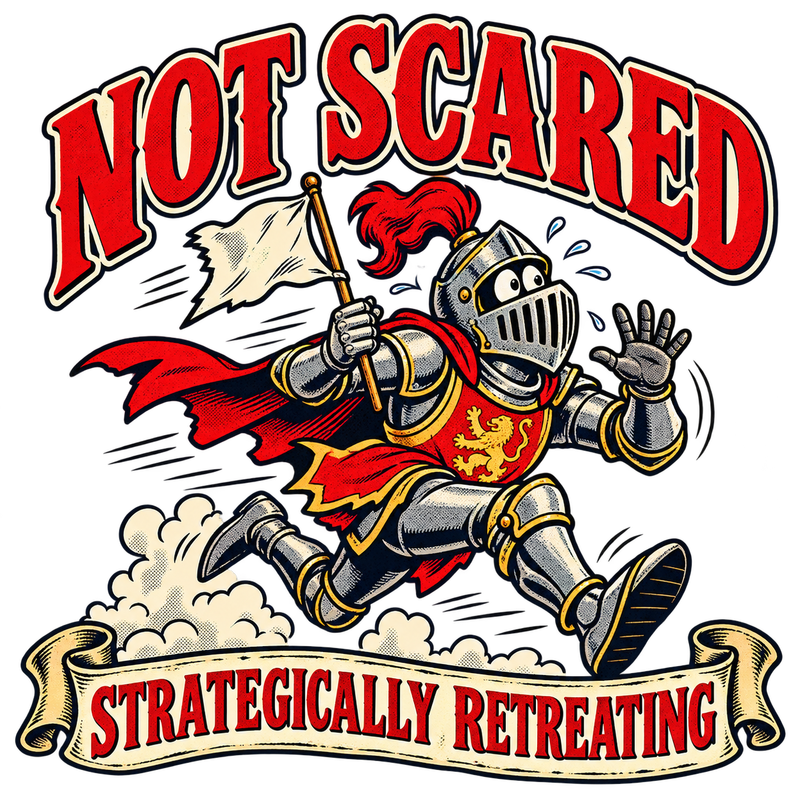 Strategically Retreating - Coward Sarcasm Screen Print T-Shirt & Hoodie