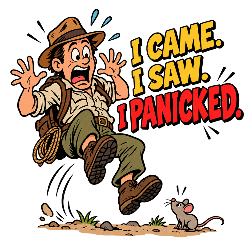 I Came I Saw I Panicked - Coward Sarcasm Screen Print T-Shirt & Hoodie