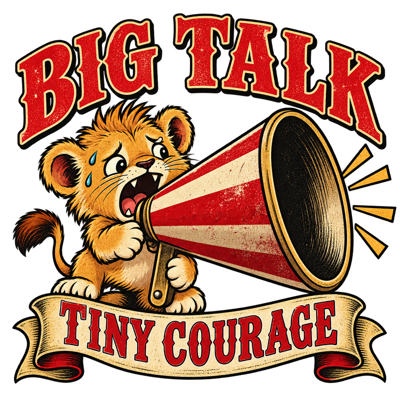 Big Talk Tiny Courage - Coward Sarcasm Screen Print T-Shirt & Hoodie
