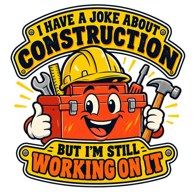 Construction Working On It - Dad Jokes Screen Print T-Shirt & Hoodie