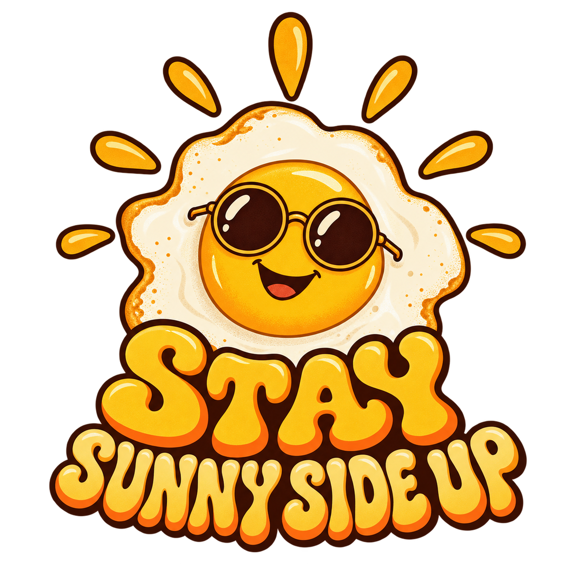 Stay Sunny Side Up - Egg Sarcasm Screen Print T-Shirt & Hoodie