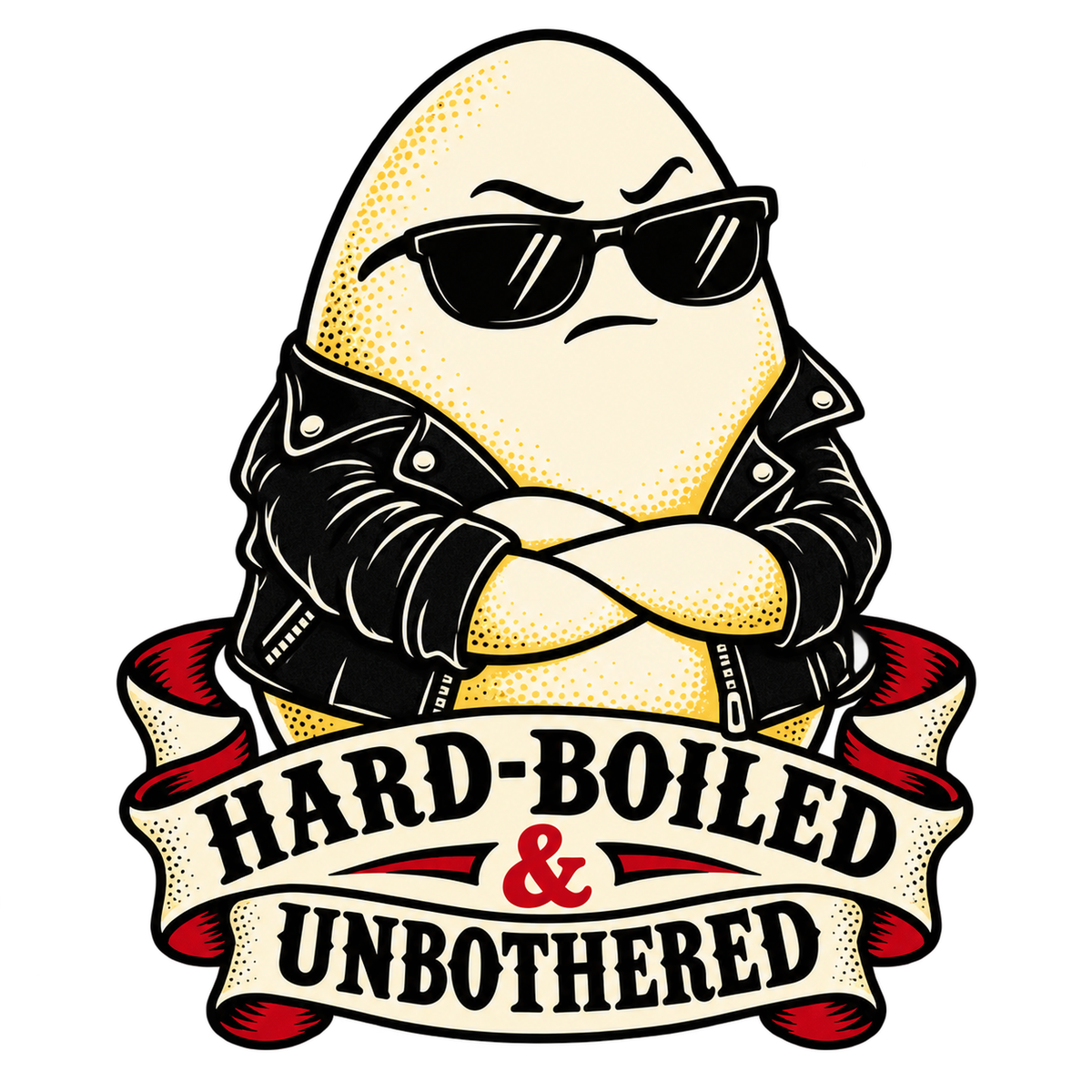 Hard Boiled Unbothered - Egg Sarcasm Screen Print T-Shirt & Hoodie
